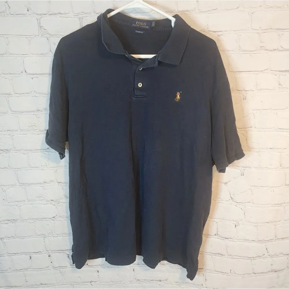 Men's Ralph Lauren Blue Polo Shirt Classic Style, Size XL